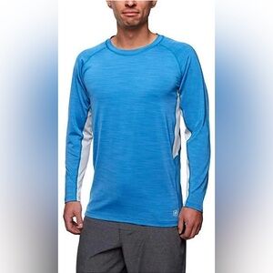 D18.18 Hang Ten Mens Long Sleeve Sun Tee (Light Blue, XL)